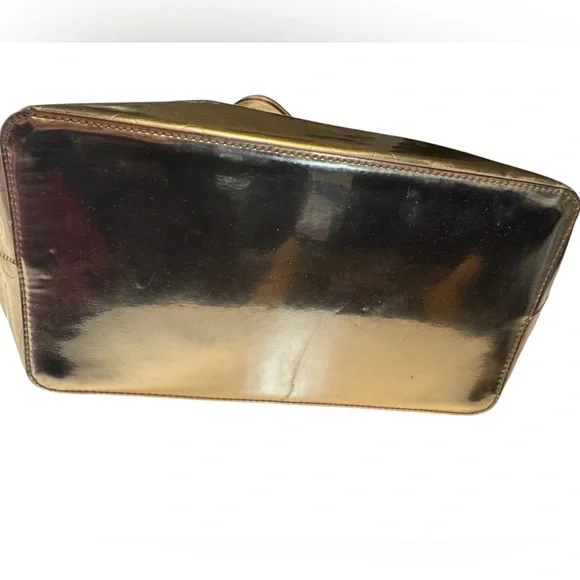 Retro Kate Spade New York Gold Metallic Tote Bag Purse RARE Handbag - Picture 4 of 16